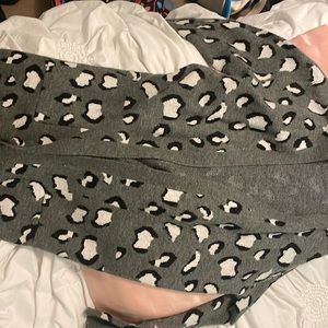 gray animal print sweater